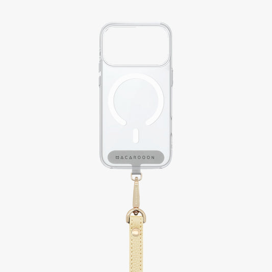 iPhone 18 Pro Clear Case with Wrist Leather Strap