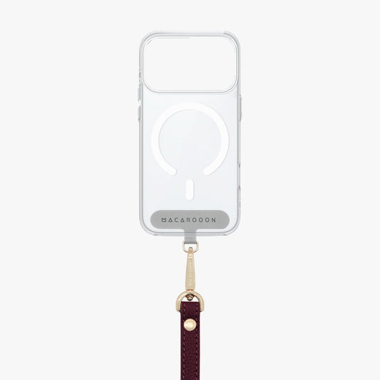 iPhone 18 Pro Clear Case with Wrist Leather Strap
