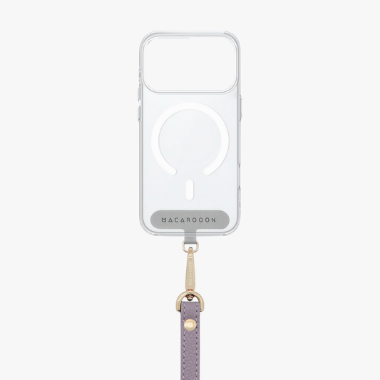 iPhone 17 Pro Clear Case with Wrist Leather Strap
