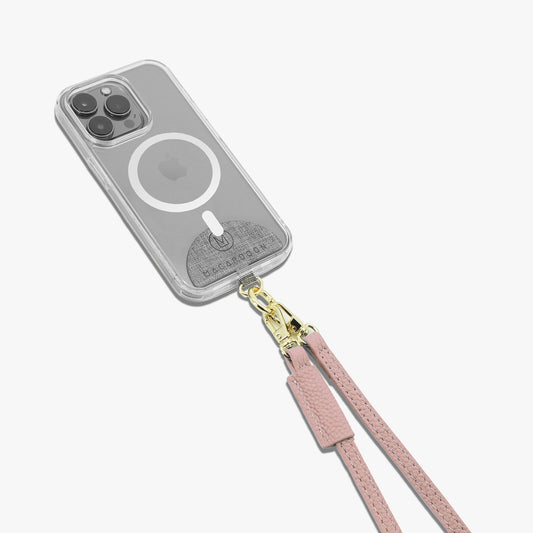 iPhone 14 Clear MagSafe Case with Leather Phone Strap Set