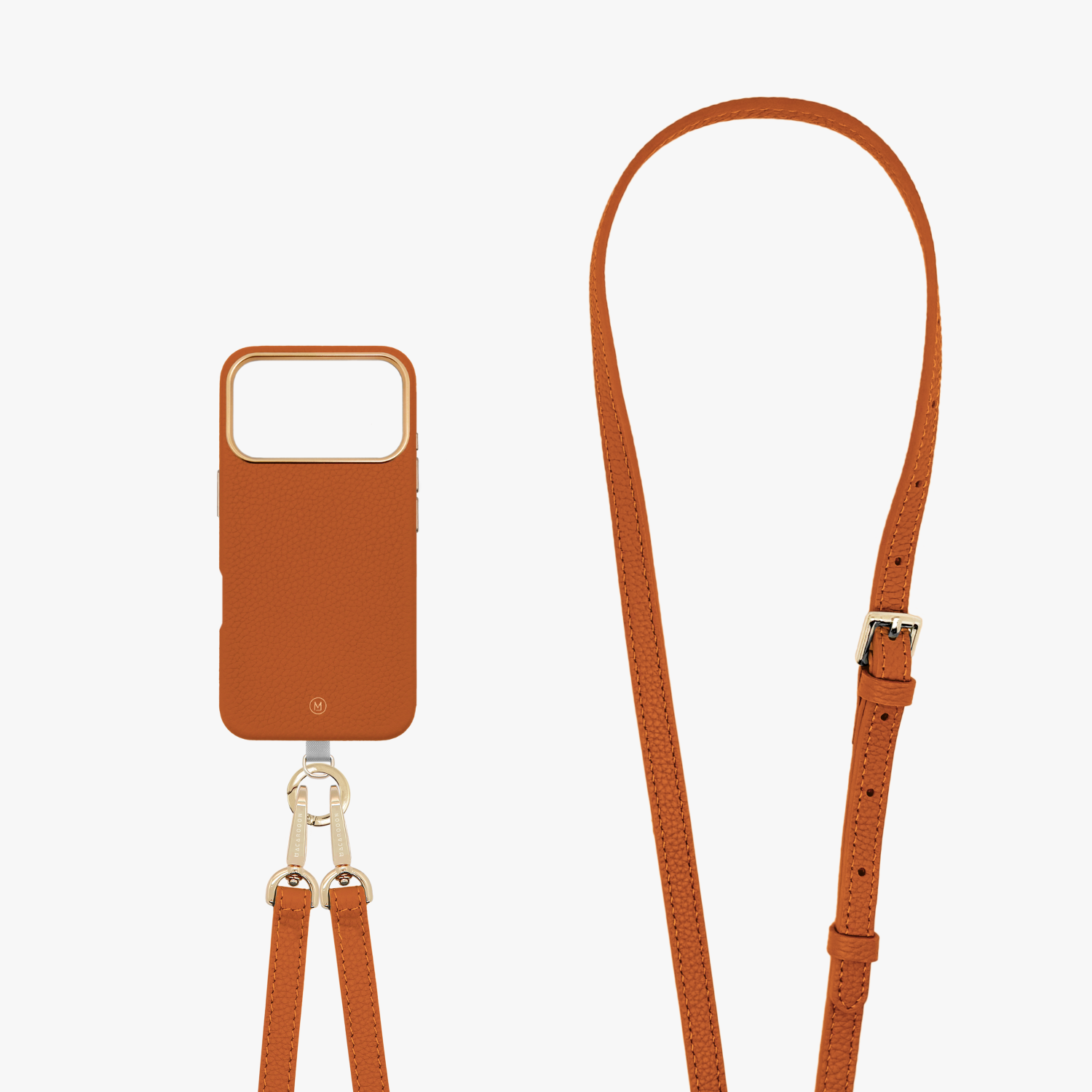 iPhone 17 Pro Leather Case with Crossbody Leather Strap