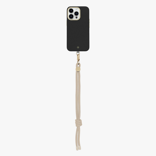 iPhone 15 Leather MagSafe Case with Wrist Rope Strap